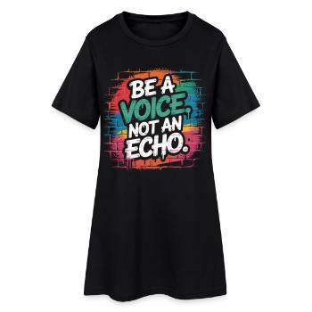Be a Voice – Mutmacher Spruch im Retro Style - Frauen T-Shirt-Kleid - Schwarz - Vorne