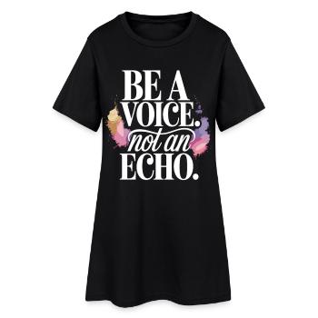 Be a Voice – Mutmacher Spruch im Retro Style - Frauen T-Shirt-Kleid - Schwarz - Vorne