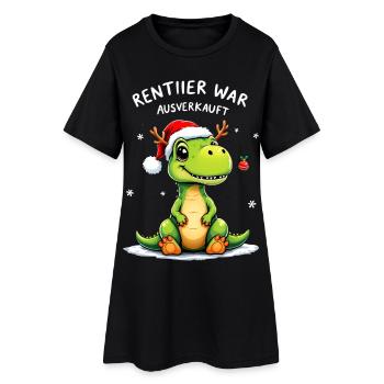 Le renne était en rupture de stock Drôle de dinosaure de Noël - Robe T-shirt Femme - noir - Devant