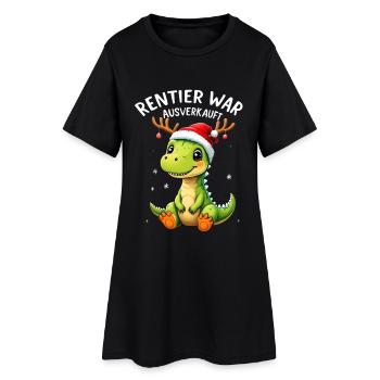 Le renne était épuisé Dino Noël T Rex - Robe T-shirt Femme - noir - Devant