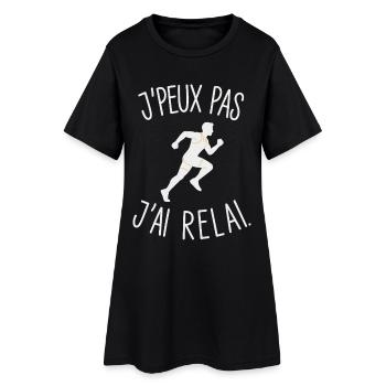 J’peux pas j’ai relai humour sportif athlétisme - Robe T-shirt Femme - noir - Devant