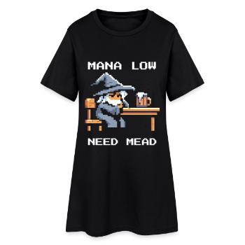 Mana vide ? L’hydromel aide ! | Blague de RPG sorcier - Robe T-shirt Femme - noir - Devant
