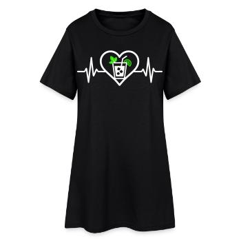 Mojito Cœur Apéro Cocktail - Robe T-shirt Femme - noir - Devant