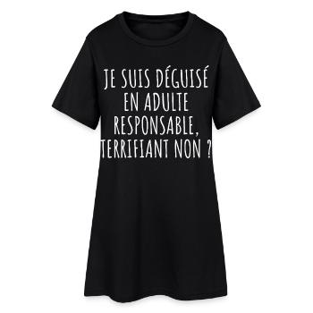 Halloween Humour Adulte - Déguisement Ironique - Robe T-shirt Femme - noir - Devant