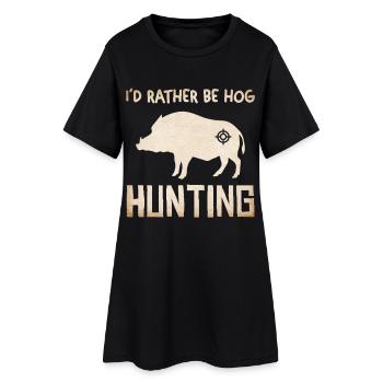 Wildschwein Jagd Silhouette - Frauen T-Shirt-Kleid - Schwarz - Vorne