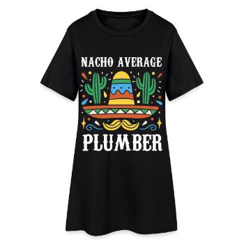 Nacho Plombier moyen - Robe T-shirt Femme - noir - Devant