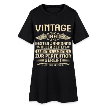 Vintage since 1961 Vintage - 65th Birthday - Women’s T-Shirt Dress - black - Front