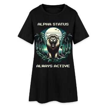 Statut Alpha Actif | Lion, Domination, Nature - Robe T-shirt Femme - noir - Devant