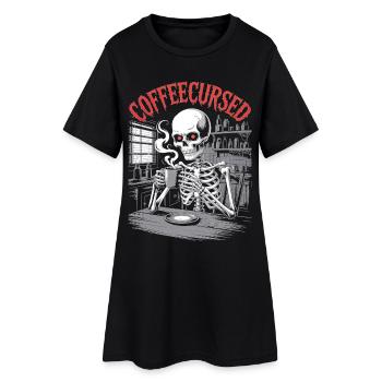 Café Maudit Squelette Infusion Spooky Halloween - Robe T-shirt Femme - noir - Devant