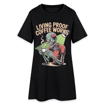 Living Proof Coffee Works Skeleton Design - Women’s T-Shirt Dress - black - Front