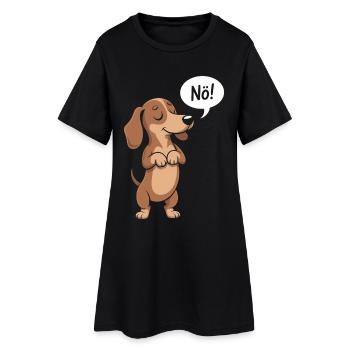 Teckel dessin animé nope drôle chien disant - Robe T-shirt Femme - noir - Devant