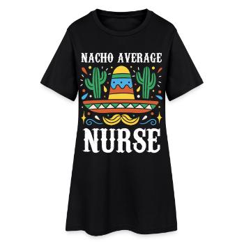 Nacho Infirmière moyenne - Robe T-shirt Femme - noir - Devant