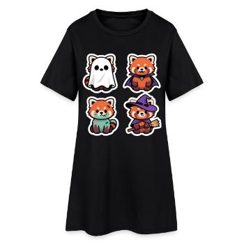 Halloween Kawaii Panda Mignon Costume Cadeau - Robe T-shirt Femme - noir - Devant