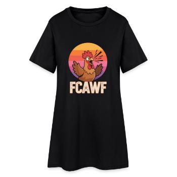 Drôle de poulet F-CAW-F disant cadeau de la ferme - Robe T-shirt Femme - noir - Devant