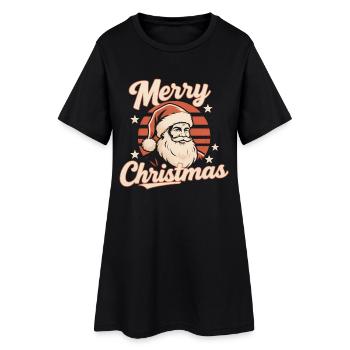Père Noël Vintage - Robe T-shirt Femme - noir - Devant