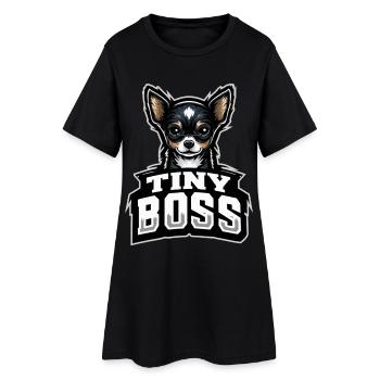 Petit chien, grande personnalité - Robe T-shirt Femme - noir - Devant
