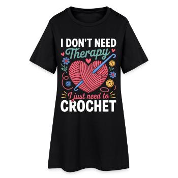 Du crochet de cœur de fil au lieu de la thérapie - Robe T-shirt Femme - noir - Devant
