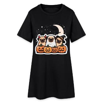 Joyeux Halloween Carlin Costume Mignon Mignon - Robe T-shirt Femme - noir - Devant