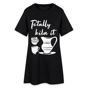 Totally bin it Kaffeeküche Illustration - Frauen T-Shirt-Kleid - Schwarz - Vorne