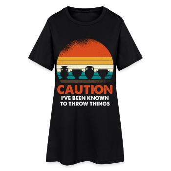 Retro Sunset Pots - Women’s T-Shirt Dress - black - Front