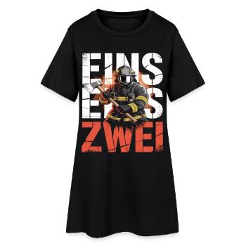 Fire Brigade Saying – 112 Emergency Call Hero in Action - Women’s T-Shirt Dress - black - Front