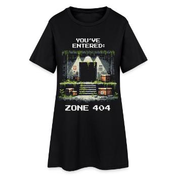 Découverte de la Zone 404 | Localisation non trouvée - Humour - Robe T-shirt Femme - noir - Devant