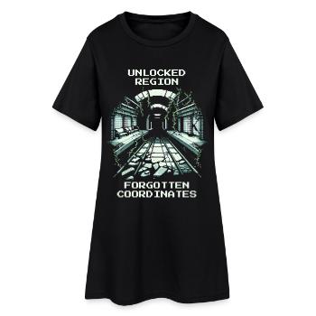 Région débloquée : coordonnées oubliées - Robe T-shirt Femme - noir - Devant
