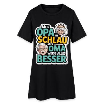 Drôle grand-mère grand-père disant design pour les enfants & - Robe T-shirt Femme - noir - Devant