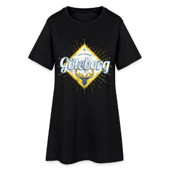 Göteborg avec cerf Suède Vintage Souvenir - Robe T-shirt Femme - noir - Devant