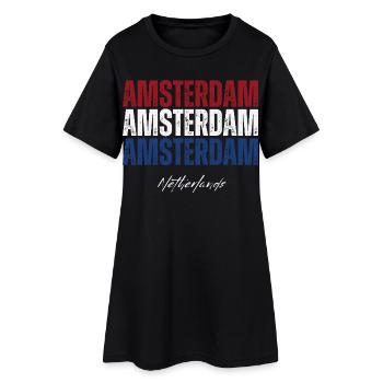 Amsterdam Pays-Bas, j’adore les Pays-Bas - Robe T-shirt Femme - noir - Devant