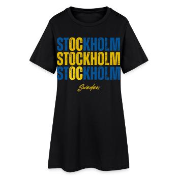 Stockholm Suède, fier Suédois - Robe T-shirt Femme - noir - Devant