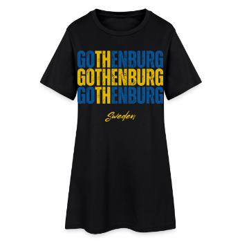 Göteborg, Suède, j’adore la Suède - Robe T-shirt Femme - noir - Devant