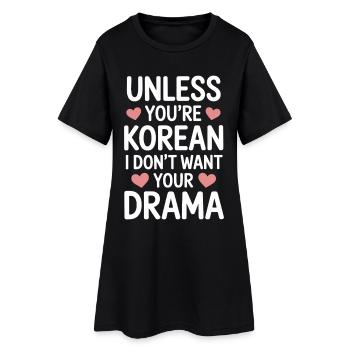 K-Drama Drame coréen : à moins que vous ne soyez coréen - Robe T-shirt Femme - noir - Devant