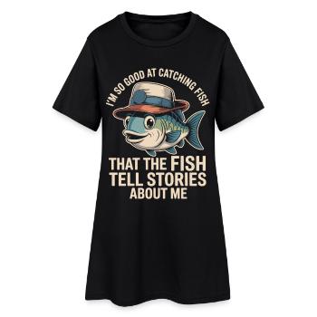 Je suis tellement doué pour attraper du poisson que le poisson - Robe T-shirt Femme - noir - Devant