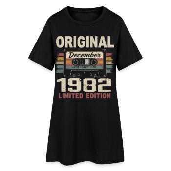 Cadeau D'anniversaire Décembre 1982 - Robe T-shirt Femme - noir - Devant