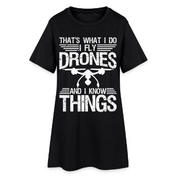 Funny Drone For Men Women Drone Pilot Flying - Women’s T-Shirt Dress - black - Front