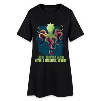Créatures mythologiques du Kraken - Robe T-shirt Femme - noir - Devant