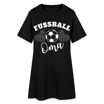 Soccer Mamie Coeur Motif Ballon - Robe T-shirt Femme - noir - Devant