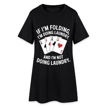Rides ou lessive : l’humour des cartes - Robe T-shirt Femme - noir - Devant