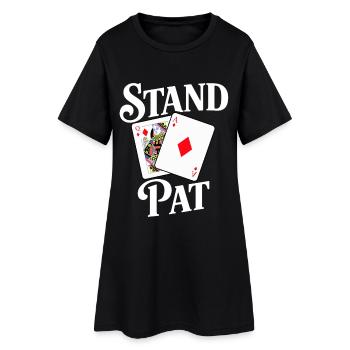 Conception de carte Stand Pat avec As et Dame - Robe T-shirt Femme - noir - Devant