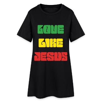 Love Life Jesus Popart - Frauen T-Shirt-Kleid - Schwarz - Vorne