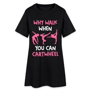 Roue de charrette au lieu de marcher Fitness dicton - Robe T-shirt Femme - noir - Devant