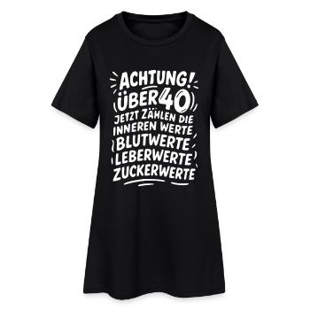 Attention sur 40 valeurs intérieures - Robe T-shirt Femme - noir - Devant