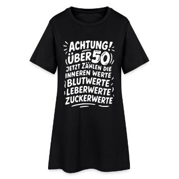 Attention : Plus de 50 valeurs - Robe T-shirt Femme - noir - Devant