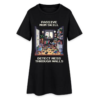 Mama-Skill: Chaos durch Wände orten | Haushalt - Frauen T-Shirt-Kleid - Schwarz - Vorne