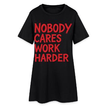 Gymnastique suédoise Personne ne s’en soucie Travailler plus dur Entraînement en salle de sport - Robe T-shirt Femme - noir - Devant