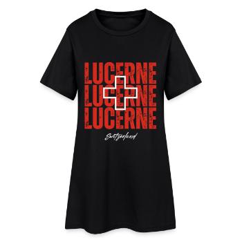 Ich liebe Luzern, Luzern Schweiz - Frauen T-Shirt-Kleid - Schwarz - Vorne