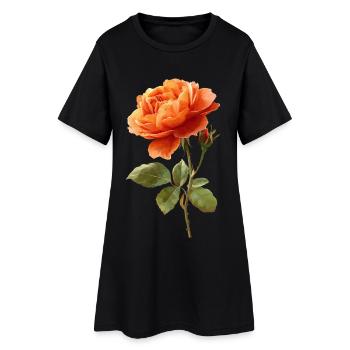 Rose orangée - Robe T-shirt Femme - noir - Devant