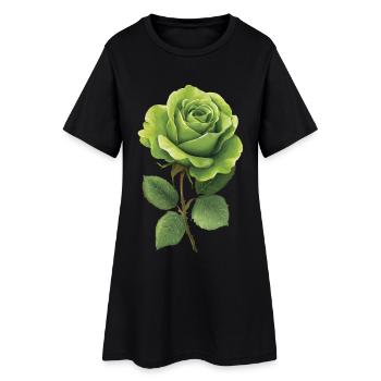 Rose verte - Robe T-shirt Femme - noir - Devant