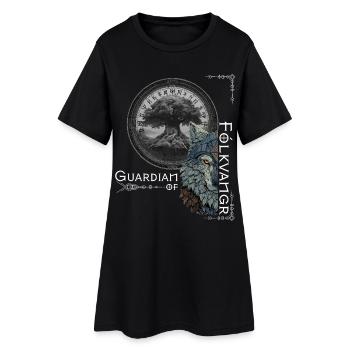 Gardien de Fólkvangr – Design viking nordique - Robe T-shirt Femme - noir - Devant